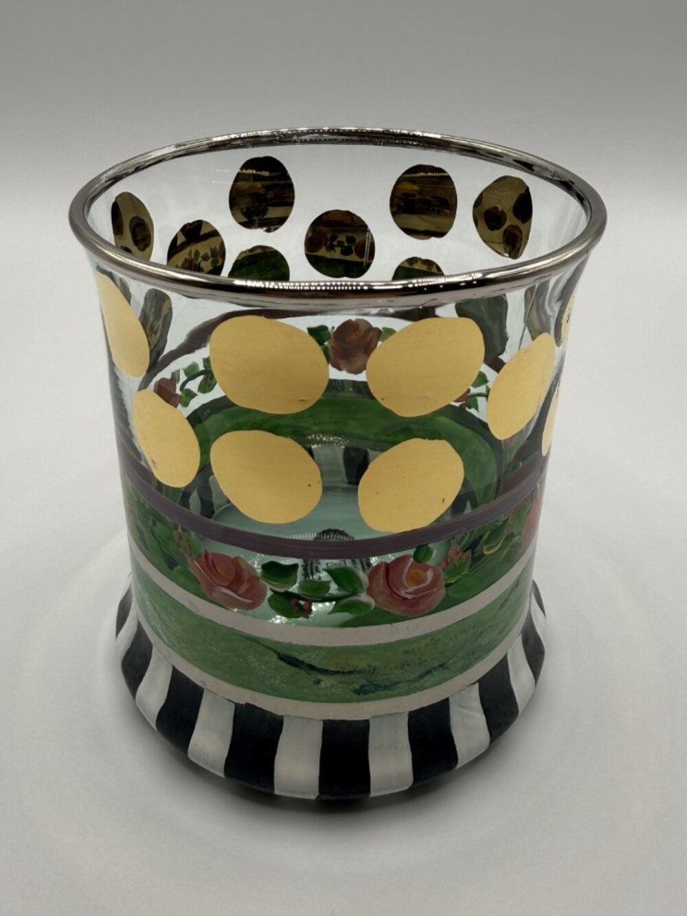 Vintage Retired 'Circus' Mackenzie Childs Glass Tumbler